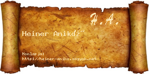Heiner Anikó névjegykártya